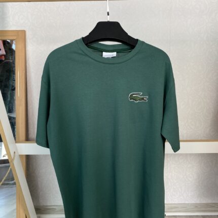 Timsah göğüs nakış yeşil oversize tişört