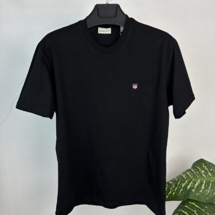 premium marka mini logo-normal kalıp-siyah tişört