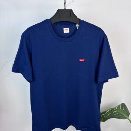 marka- mini logo-rahat kalıp-lacivert unisex tişört