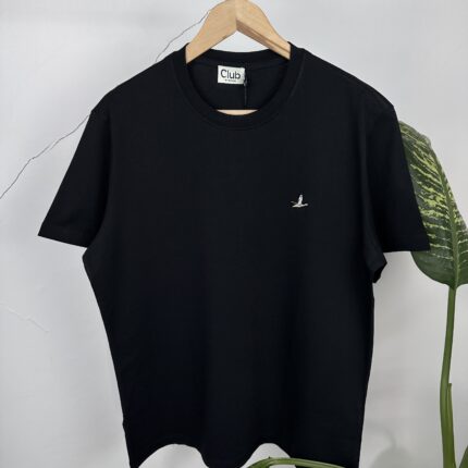 b. marka nakış basic rahat kalıp unisex siyah tişört